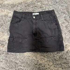 Zara Gray Cargo Mini Skirt